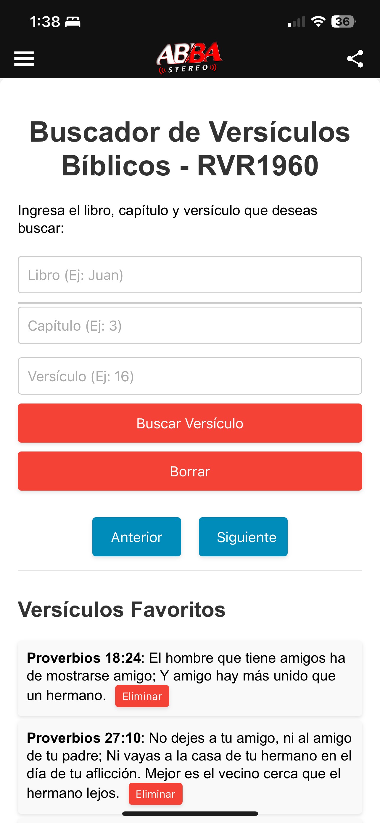 App Abba Stereo - Búsqueda bíblica