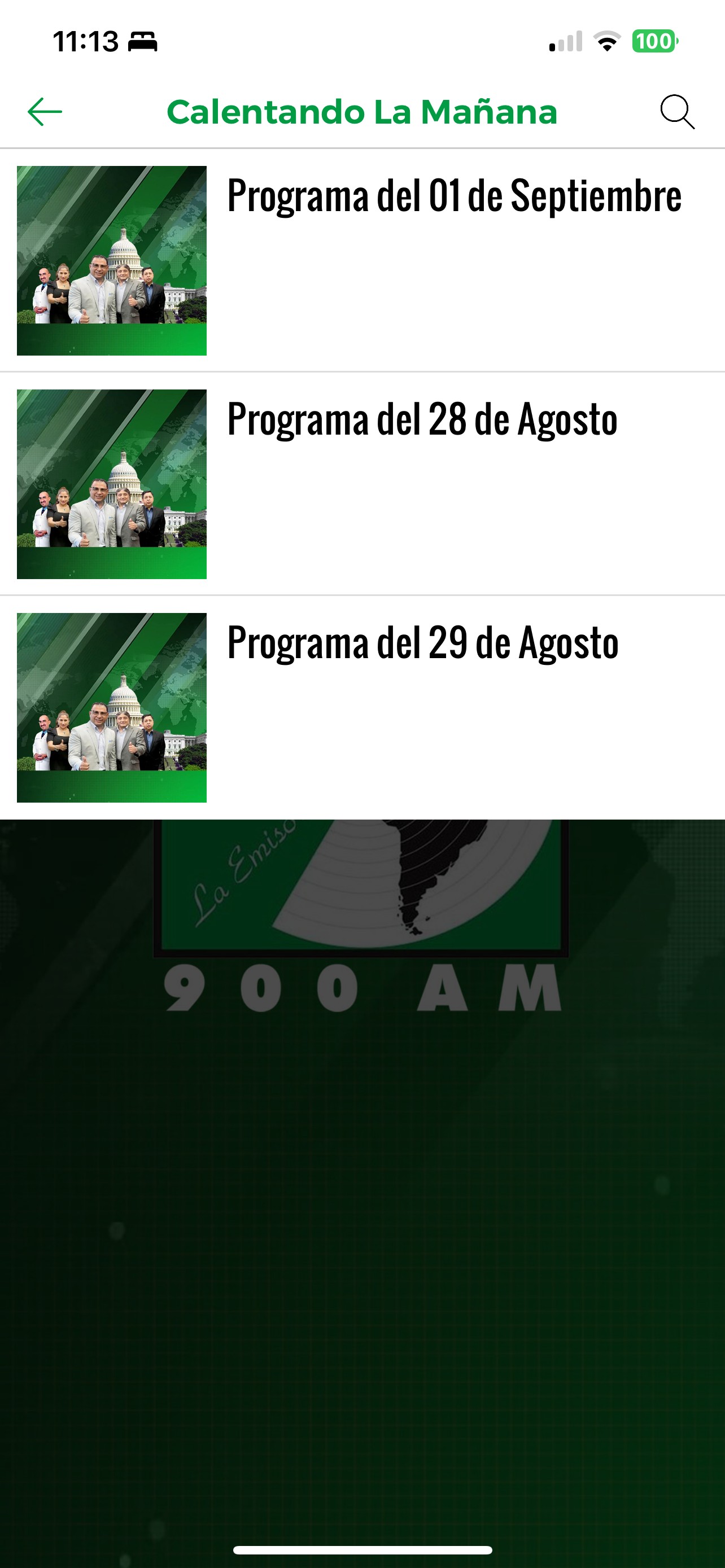 Sección de los Audios